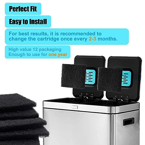 Odor Absorbing Filter Refills for Home Zone Living Kitchen Trash Can (12 Count)
