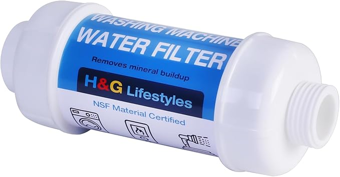 H&G Lifestyles Inline Water Filter for Washing Machine, Anti-Scale Garden Hose Filter,Reduce Water Hardness,with 3/4