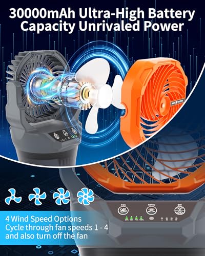 Portable Misting Fan with RGB Ambient Light