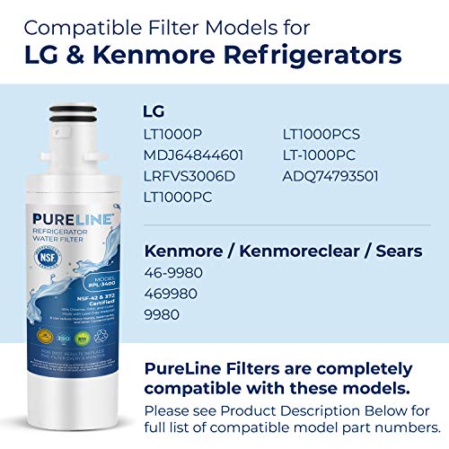 LT1000PC Refrigerator Water Filter Replacement for LG LT1000P (3 Count)