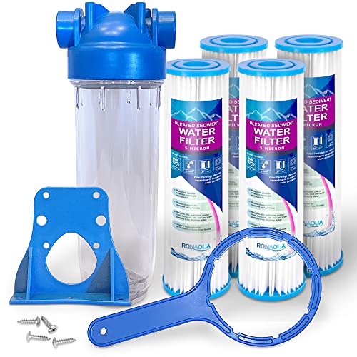 10 Inches European Design Transparent Standard Whole House Water Filter System with Presser Relief Valve