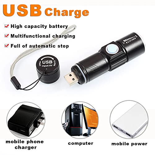 UV Light Rechargeable Flashlight 395nm Blacklight Wood's Lamp Mini