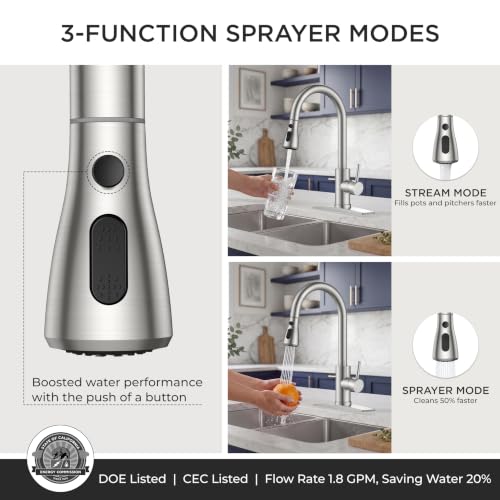 Touch Activated Kitchen Faucets Pull Down Sprayer