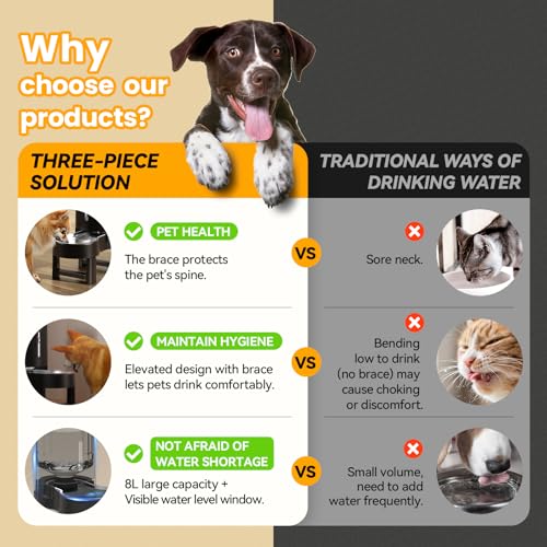 Elevated Dog Water Bowl Dispenser for Large Dogs