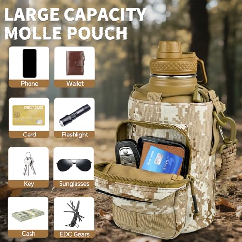 Half Gallon Water Bottle Insulated with Sleeve