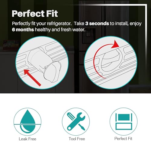 PLUS NSF53&42 Refrigerator Water Filter Replacement for Whirlpool 4396508 4396510 (4 Count)
