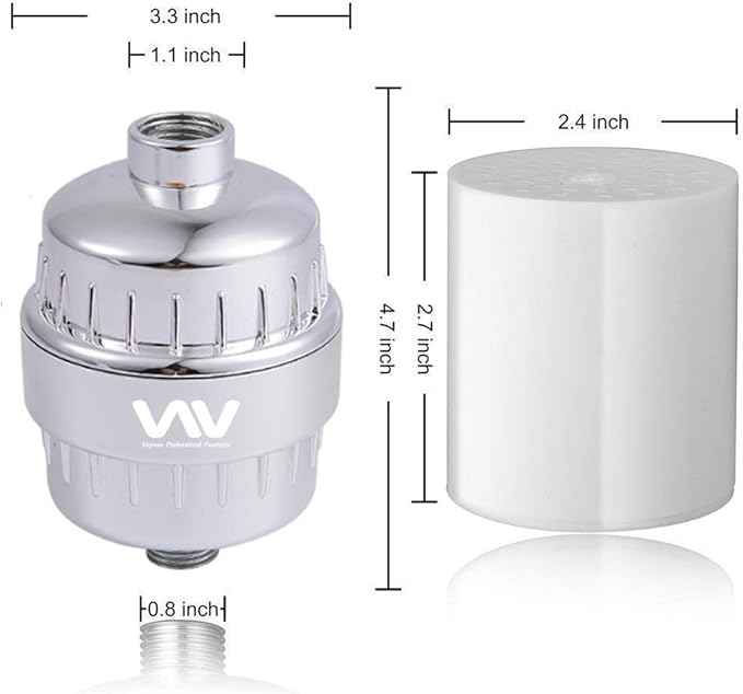 32 Stage Shower Filter with Vitamin C for Hard Water - Water Softener Shower Head Filter with Replaceable Multi-Stage Filter Cartridge to Remove Chlorine, Heavy Metal