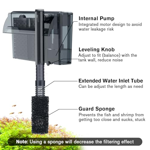 Aquarium HOB Filter 315 GPH for 40