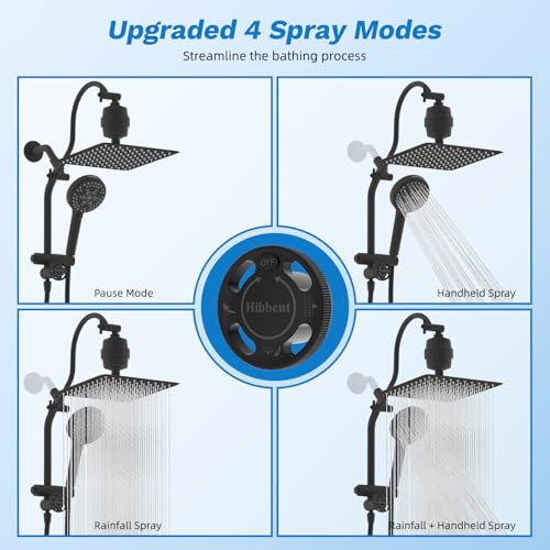 10" Dual Filtered 10" Rainfall Shower Head with Handheld 10