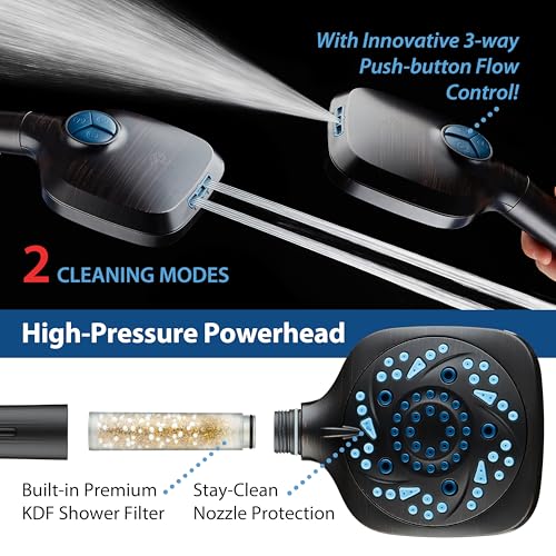 High Pressure 10 Spray Mode Filtered Showerhead