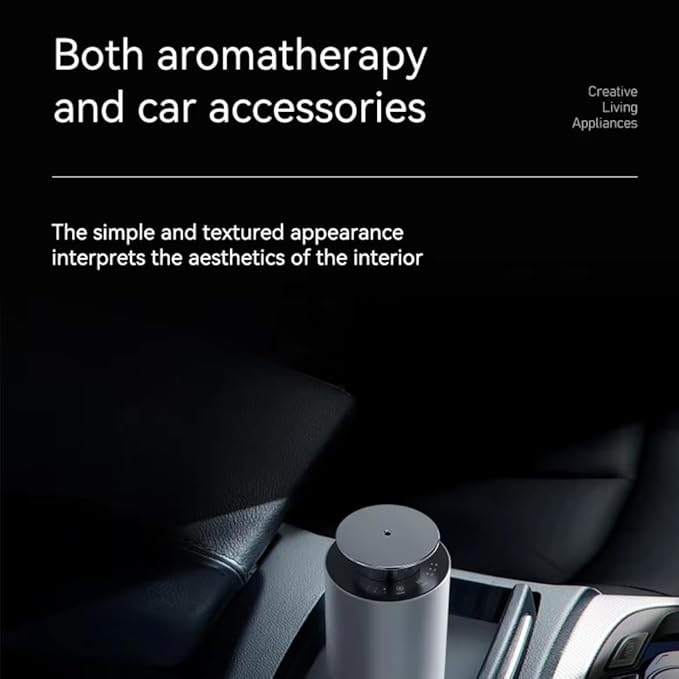 Car Diffuser Air Freshener with Hotel Scents Diffuser Oil - Three Adjustable Modes Intelligent Car Aroma Diffuser - Home Luxury Scents Refill - Rechargeable Waterless Diffuser for Home & Office
