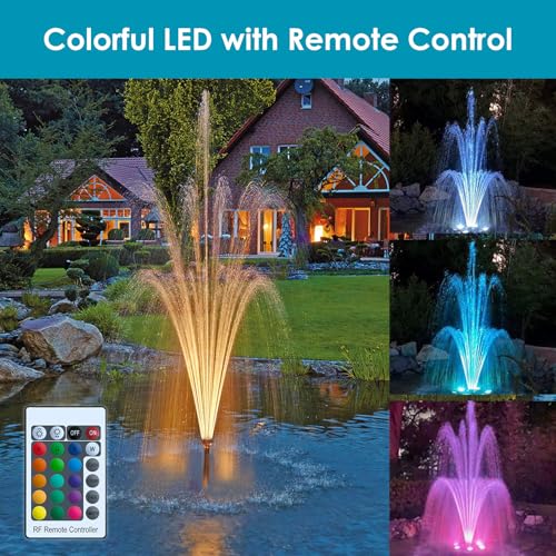 All-in-1 Pond Fountain Kit 850GPH with 3-Spray Patterns Pond Filters System for Outdoor Ponds with Color LED & U - V Light to Clean Green Water Fountain Pump for 500-750 Gallon Ponds