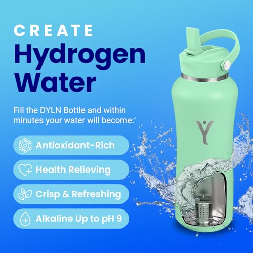 DYLN Hydrogen Water Bottle 25 oz Mint Stainless Steel Alkaline Water