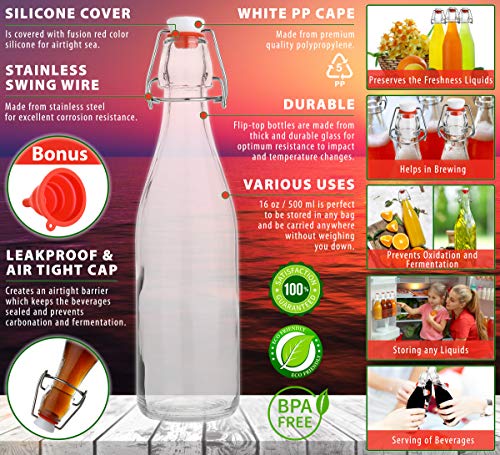 Flip Top Glass Bottle [16 fl. oz. (6 Count)