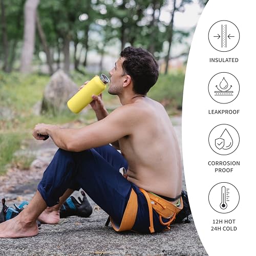 12 oz Metal Water Bottle Insulated with Handle