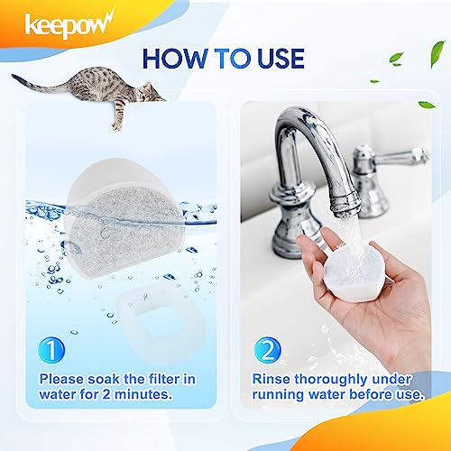 12 Pack Cat Water Fountain Filters Compatible with PetSafe Drinkwell