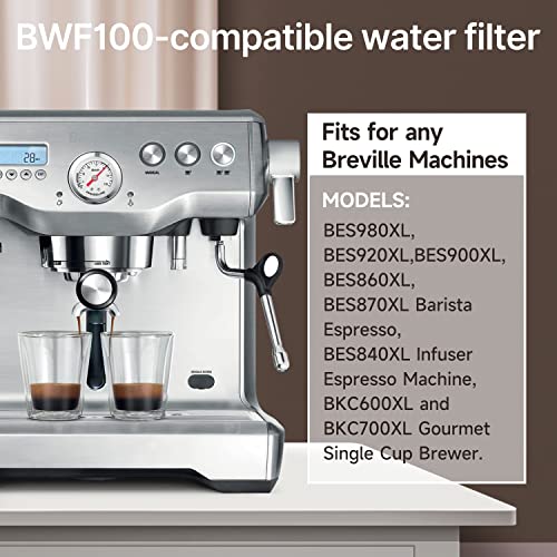Coffee Machine Water Filter Replacement for Breville BWF100 BWF100NA BES980XL BES920XL BES900XL BES860XL BES870XL Barista Espresso (12 Count)