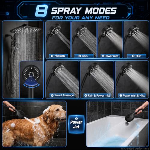 14" Luxurious Shower Head with Handheld