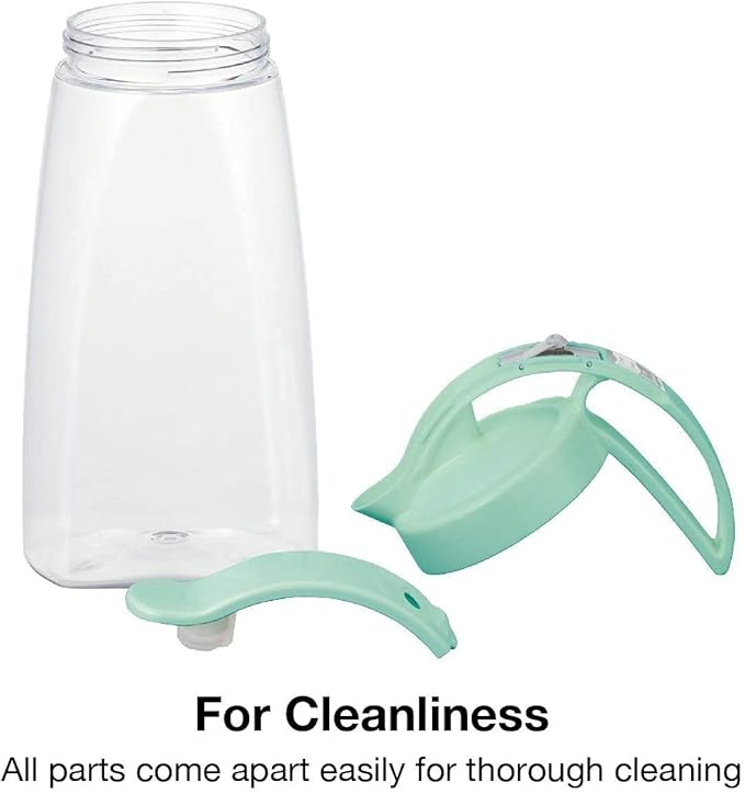 One-Touch Airtight Pitcher with Lid, 2.3QT (74oz) – Heat Resistant, Leakproof Quickpour Jug for Hot & Cold Drinks, Coffee, Tea, Water, Space-Saving, Dishwasher Safe, Made in Japan (Turquoise)