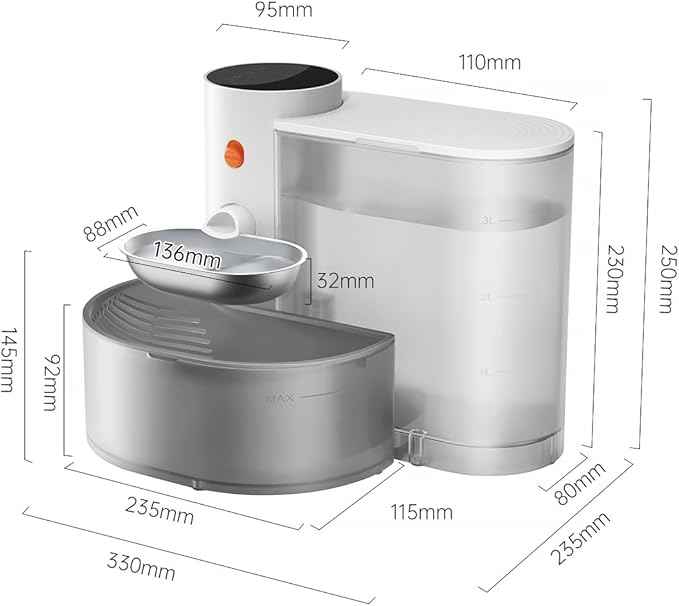 Petgravity Smart Cat Water Dispenser - Stainless Steel Water Bowl, Self-Refill Cat Water Fountain Automatic Water Dispenser for Cats & Small Dogs, 3.5L/118.4oz