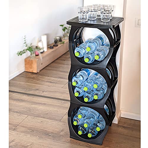Stackable Water Bottle Storage Rack Best Water Jugs 5 Gallon Organizer. Jug Holder for Kitchen