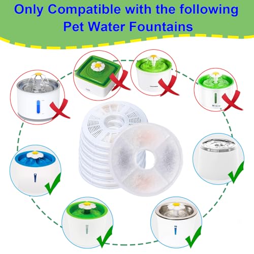 Cat Water Fountain Filter Replacement for 3L Flower Cat Drinking Fountain