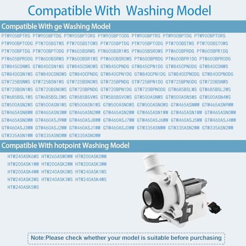 GTW680BSJ5WS GTW465ASN1WW GTW460ASJ8WW Washer Drain Pump Fit for GE Washer