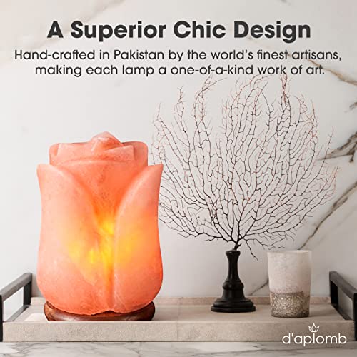 100% Authentic Natural Himalayan Salt Lamp;Hand Carved Flower Rose
