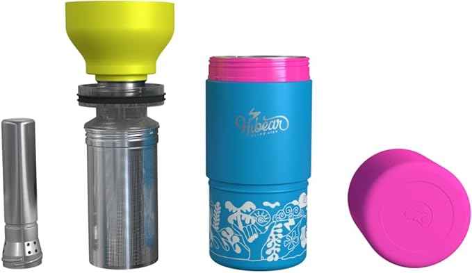 HIBEAR - 32oz All-Day Adventure Flask: The Insulated Multi-Tool of Beverage Bottles - Craft Pourover, Cold Brew, Tea, Water Infusion, Wine Decanting, Hydration. (Tropic Thunder)