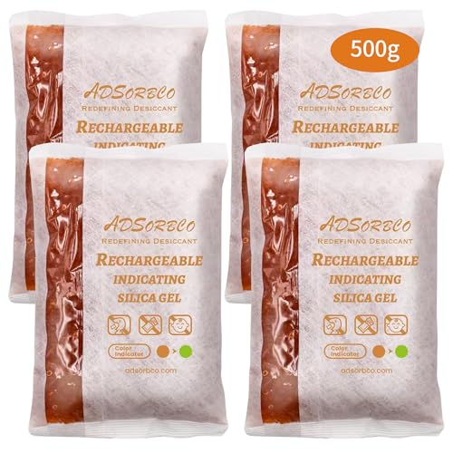 Adsorbco Rechargeable 500 Gram 4 Packs Desiccant