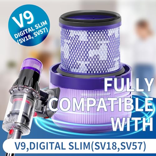 3 Pcs V9 Replacement Filters Compatible with Dyson V9 SV18 SV57 (4 Count)