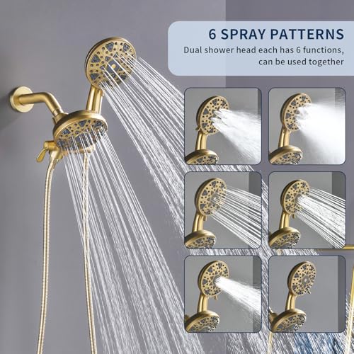 Shower Faucet Set Complete Shower Kit Dual Shower Head and Handheld 2 in 1 Combo Set Shower System Shower Trim Kit Combo Set Shower Fixtures