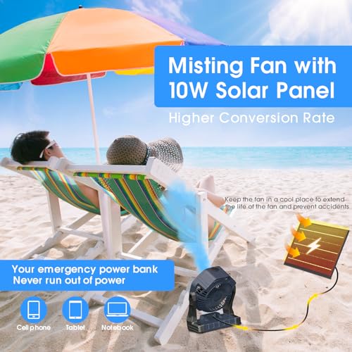 10W Misting Solar Fan