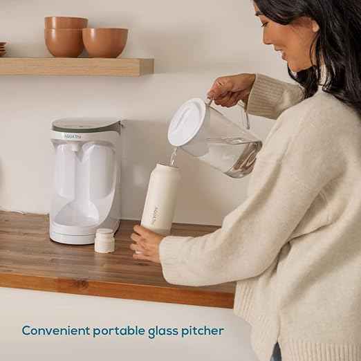 AquaTru Carafe Alkaline Countertop Water Purifier | Certified 4-Stage RO System Removes 84 Contaminants Including Forever Chemicals, Lead & Fluoride | Adds Healthy Minerals | No Plumbing