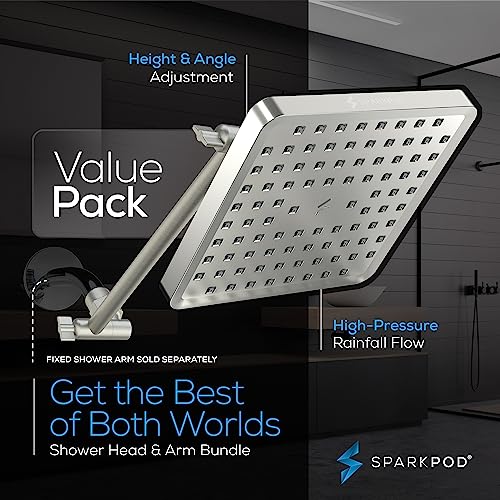 8" Square Rain Shower Head with 11" Shower Arm