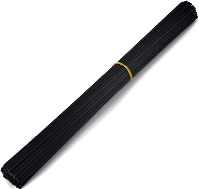 50 Pieces Fiber Reed Diffuser Replacement Refill Sticks for Aroma Fragrance (Black, 12" x3mm) - AquaVibe