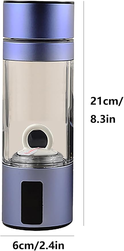 High-Concentration Portable Hydrogen Water Bottle Generator – 230ml Smart Rechargeable PEM Hydrogen Water Machine | Molecular Hydrogenated Water Cup for Travel, Office, Fitness Blue