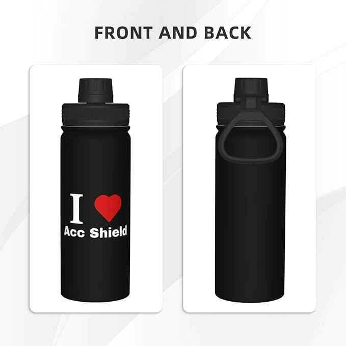 I love Acc Shield Water Bottle 18OZ Leak-Proof Stainless Steel Insulated Water Bottles For Sports Travel