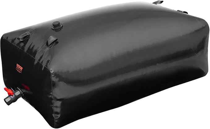 VEVOR 540L/142.7 Gallon Water Storage Bladder, RV Water Tank, 1000D PVC Collapsible Water Storage Containers, Large Capacity Soft Water Bag, Portable Water Bladder, Fire Prevention, Camping, Emergency