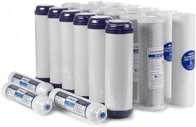 5 Stage 21pc Reverse Osmosis RO Water Filter Cartridges, Pre & Post Replacement Set SED UDF CTO GAC - 2.5" x 10" (21 Pack)