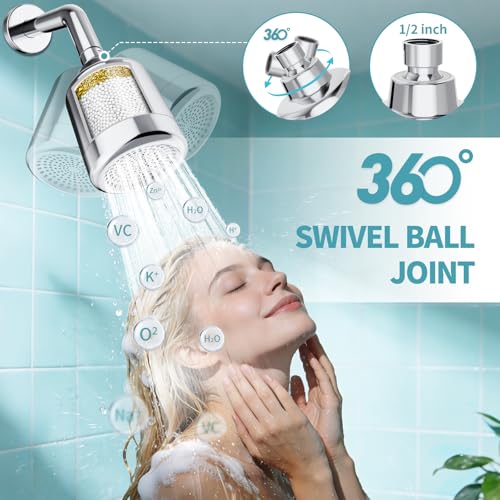 2 in 1 Shower Filter and Filtered Shower Head for Hard Water