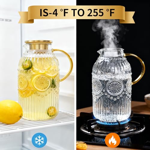 Glass Pitcher with Lid