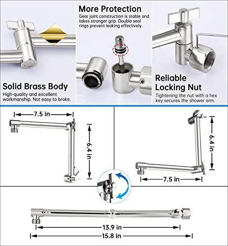 All Metal 12 Inches Rainfall Shower Head with Handheld Combo