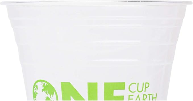 KARAT EARTH [1,000 ct - 12 oz Compostable PLA Plastic Cups, BPI Certified Disposable Renewable Cold Cups for Cocktails, Wine and More | Green Line