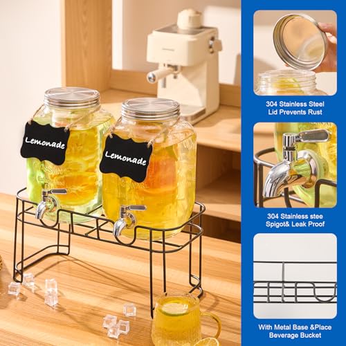 1 Gallon Glass Drink Dispensers for Parties