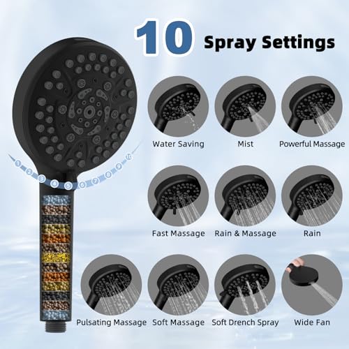 Metal Rain Filtered Shower Head with Handheld