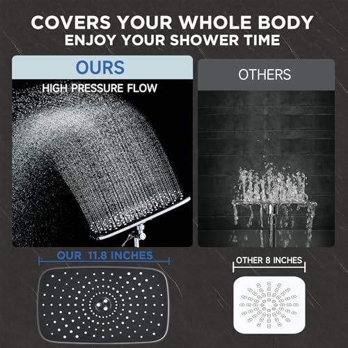 11.8" High Pressure Shower Head with Handheld