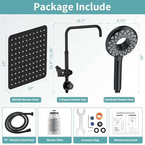 Magnetic Shower Head with Filters for Hard Water