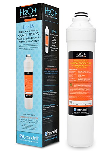 UF-15 Single-Stage Carbon Block Water Filter Replacement for Coral Under Sink Filtration System, Lasts 6 Months