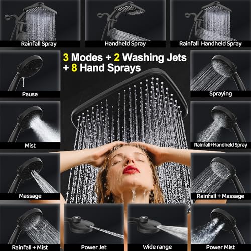 Rain Shower Head with Handheld High Pressure rainfall Shower Heads with Handheld Spray Combo Adjustable one